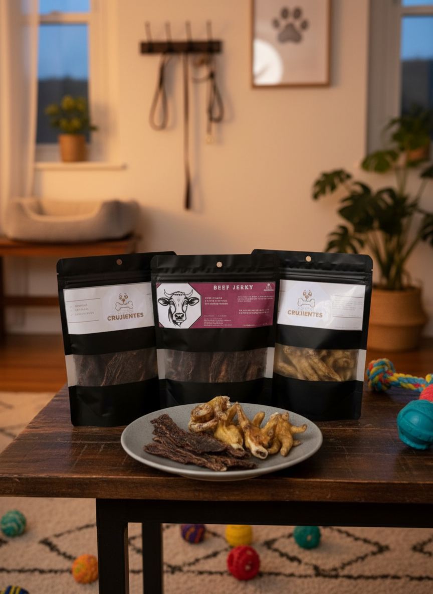 Pack "Atenea" - 2 patas de pollo + 1 jerky de vacuno