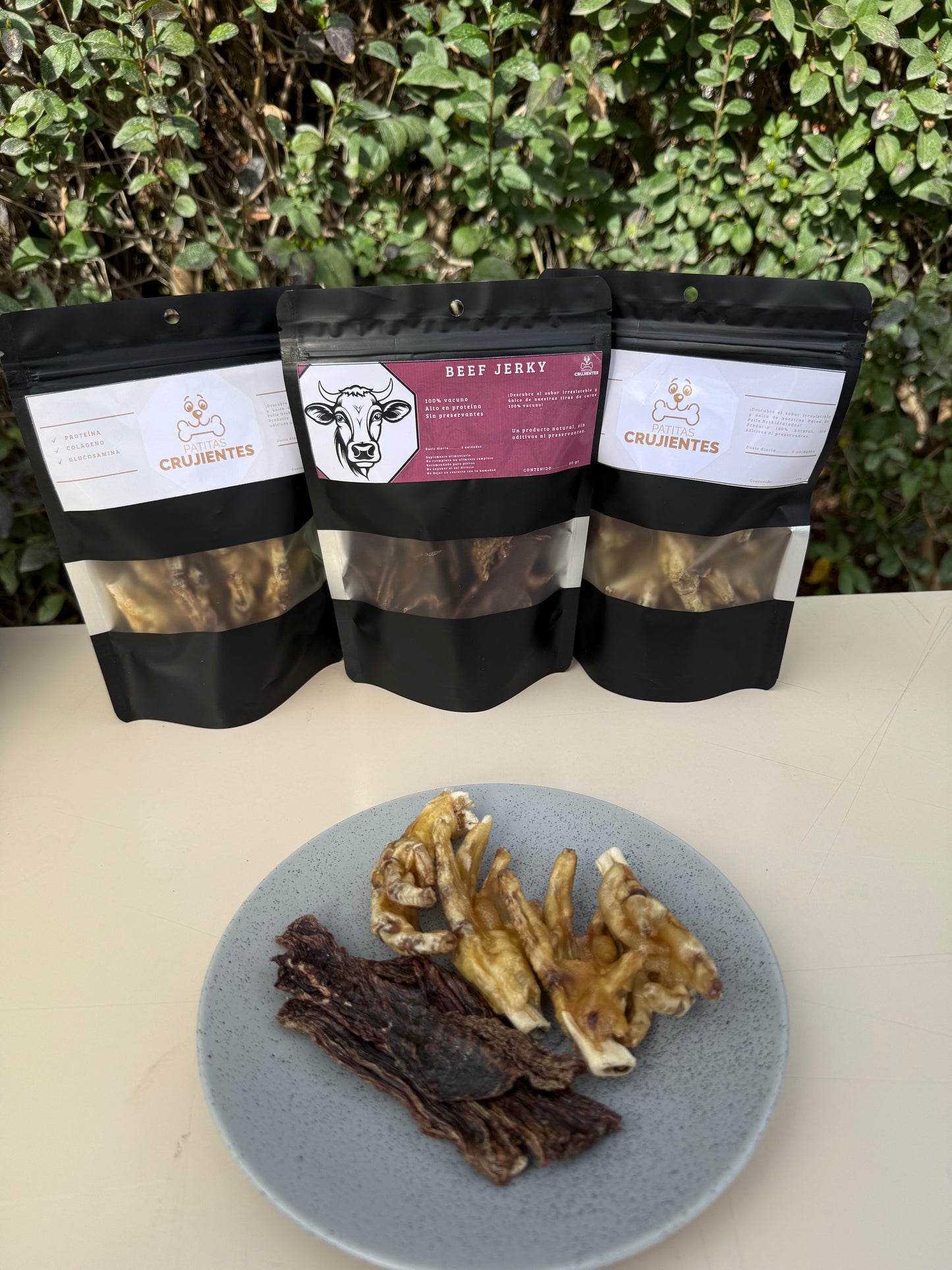 Pack "Atenea" - 2 patas de pollo + 1 jerky de vacuno